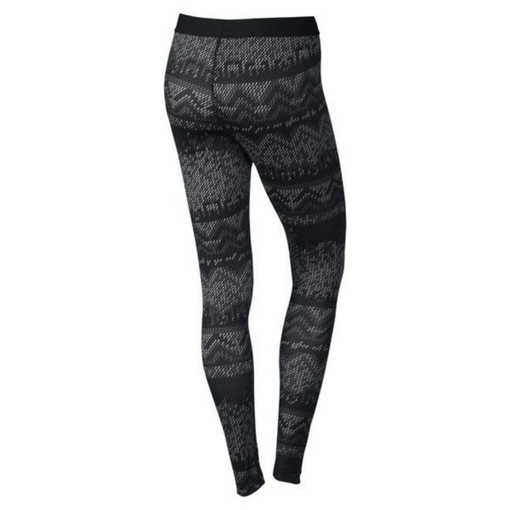 Nike Pro Fleece Hyper Warm Dri-FIT Tights Black White Geometric XS